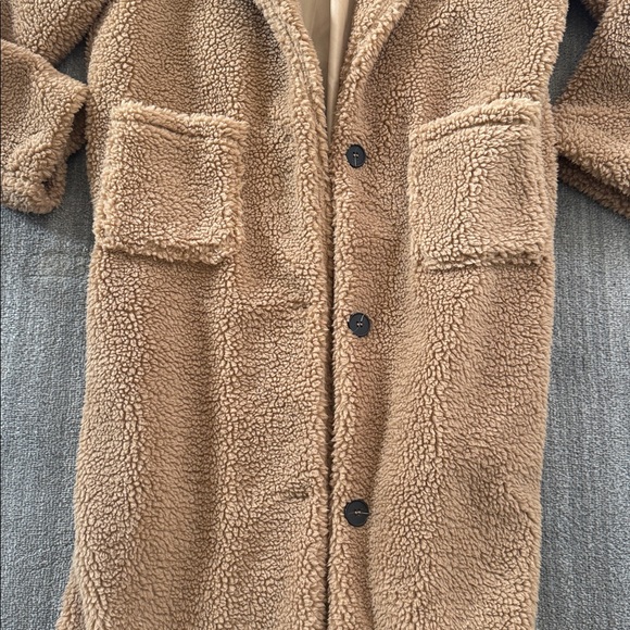 Button Front Faux Fur Coat - Picture 6 of 10